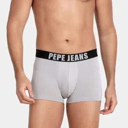 Pepe Jeans Men Grey Solid Comfort-Fit Pure Cotton Trunk OPT01-picture-38