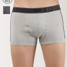 SPORTO Men Pack Of 2 Grey Melange Solid Cotton Trunk-image-0