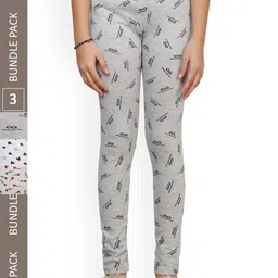 IndiWeaves Girls Pack Of 3 Printed Pure Cotton Ankle Length Leggings-picture-29