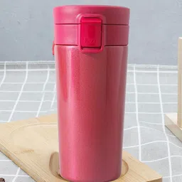 Kuber Industries Red Stainless Steel Matte Insulated Coffee Tumbler With Sipper Lid 380 ml-image-95