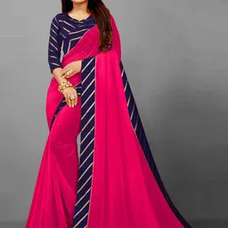 Flip The Style Striped Embellished Gotta Patti Bhagalpuri Saree-picture-34