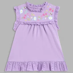 Blue Giraffe Girls Purple Floral Top image 1