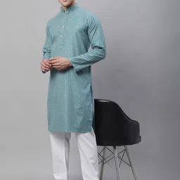 SOJANYA Mandarin Collar Ethnic Motifs Printed Kurta with Churidar image 1