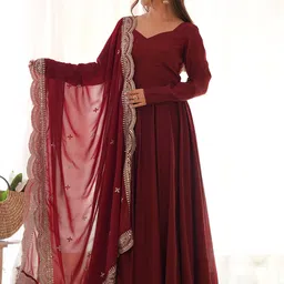 LABELKBBRAND Fit and Flare Maxi Length Ethnic Dresses image 1