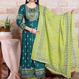 gvs shoppe Ethnic Motifs Printed Empire Gotta Patti Kurta With Palazzos & Dupatta-picture-32