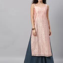 Ethnovog Women Pink Printed Kurta with Palazzo-image-12