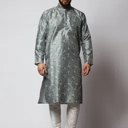 MAG Ethnic Motifs Printed Thread Work Kurta With Churidar-image-95