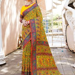 anouk rustic Anouk Yellow Ethnic Motifs Woven Design Art Silk Saree-picture-32