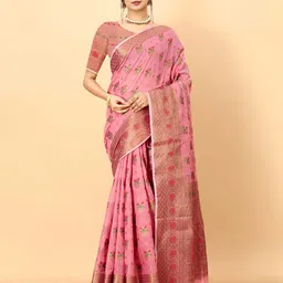 Mitera Floral Woven Design Zari Saree-picture-10