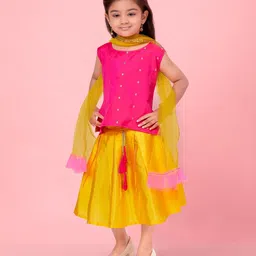 BAESD Girls Printed Ready to Wear Lehenga & Blouse With Dupatta-picture-11