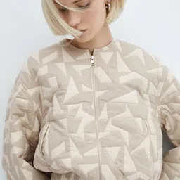 MANGO Geometric Quilted Pure Cotton Jacket-picture-7