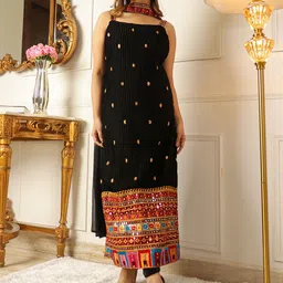 KALINI Floral Embroidered Regular Kurta With Trousers & Dupatta-picture-18