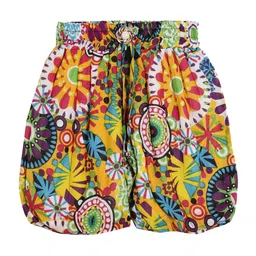 SWEET ANGEL Girls Floral Printed Loose Fit High-Rise Outdoor Shorts-image-2