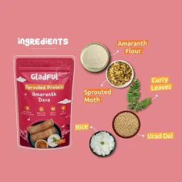 Gladful Sprouted Dosa Ragi and Amaranth Instant Mix - Protein for Families and Kids 400g each | Pack of 4 image 3