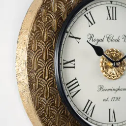 vedas Sayan Brass MDF Wall Clock image 4