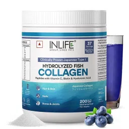 INLIFE Japanese Marine Collagen Supplements for Women & Men | Fish Collagen Powder for Skin & Hair | Clinically Proven Ingredient with Biotin, Hyaluronic Acid, Vitamin C & Glucosamine 200g-picture-19