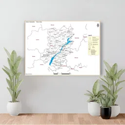 Wallpics White & Black Banaskantha District Deesa Taluk Map Water Resistant Wall Sticker-picture-28