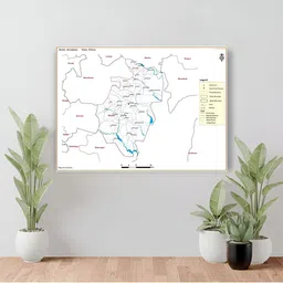 Wallpics White & Blue Ahmedabad Map Printed Waterproof Wall Sticker-image-53