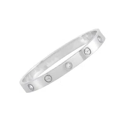 Jewels Galaxy Women Love AD Silver-Plated Bangle-Style Bracelet-picture-27