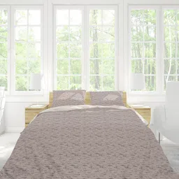 Himeya Rose Pink Printed 300 TC Cotton Queen Duvet Cover-image-12