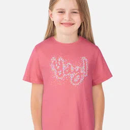 Gini and Jony Girls Typography Printed Cotton Top image 1