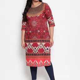 Amydus Women Plus Size Ethnic Motifs Printed Kurta image 1