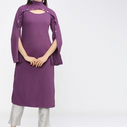 Vishudh Women Purple Solid Kurta-picture-36