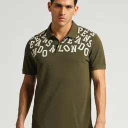 Pepe Jeans Typography Printed Polo Collar Pure Cotton T-shirt-picture-18