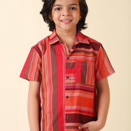 Fabindia Boys Multi Stripes Striped Cotton Casual Shirt-picture-27