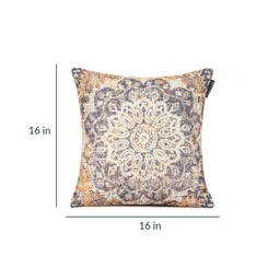 romee Multicolour Chenille Ethnic Motif 16x16 inches Cushion Cover (2Pc) image 4