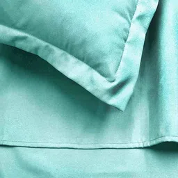 cazimo Green Solid 220 TC Polyester Queen Sized Bed Sheets with 2 Pillow Covers image 3