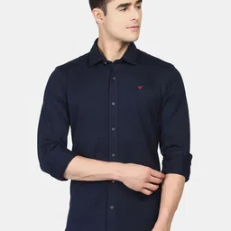 Blackberrys Men Navy Blue Cotton Slim Fit Casual Shirt-picture-31