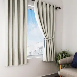 Home Sizzler Cream-Coloured Set of 2 Black Out Window Curtain-picture-47