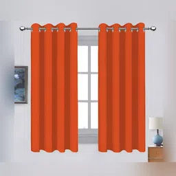 Airwill Orange 2 Pieces Cotton Room Darkening Window Curtain-picture-24