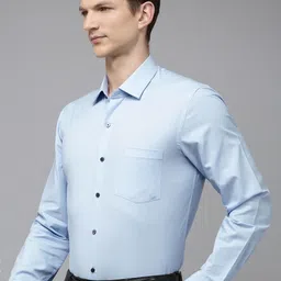 Arrow Pure Cotton Manhattan Slim Fit Self Design Textured Formal Shirt-picture-17