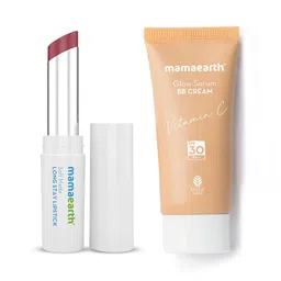 Mamaearth Set of Soft Matte Long Stay Lipstick-Grape Wine & Glow Serum BB Cream-Natural-picture-35