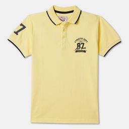 R&B Boys Typography Printed Polo Collar Cotton T-shirt-picture-43