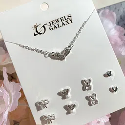 Jewels Galaxy Silver Plated Stone-Studded Heart Inspired Jewellery Set-picture-29