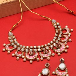 Zaveri Pearls Gold-Toned Kundan Mesmerising Traditional Jewellery Set-picture-3