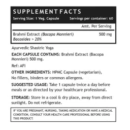 INLIFE Brahmi / Bacopa Monnieri Extract (Bacosides > 25%) Tablet Supplement, 500 mg – 60 Vegetarian Capsules (Pack of 1) image 4