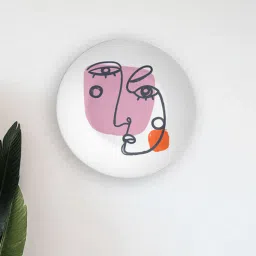 MulticolouredPurple Brush Stroke Face Decorative Ceramic Wall Plate-image-85