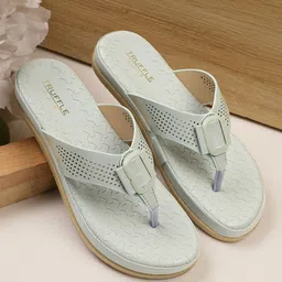 Truffle Collection Textured Open Toe Flats image 1