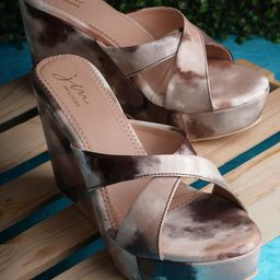 JM Looks Printed Cross Strap Wedges-picture-45