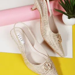 ELLE Party Kitten Textured Pointed Toe Pumps With Bows-picture-20