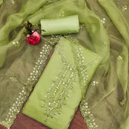 KALINI Embroidered Organza Unstitched Dress Material-image-78
