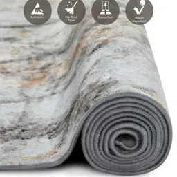 obsessions Cream and Grey Abstract 3x5 Feet Machine Made Carpet image 5