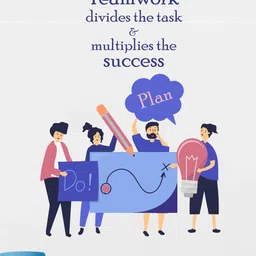 rawpockets Multicolour Teamwork Plans Wall Stickers image 1