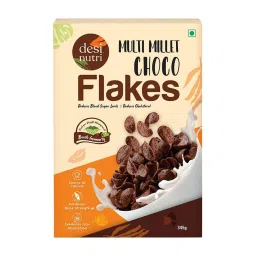 Desi Nutri Multi Millet Health Choco Flakes | Ready to Eat Choco Flakes | Millet Choco Flakes | Rich in Iron & Calcium| Choco Flakes - 345 gms-image-80