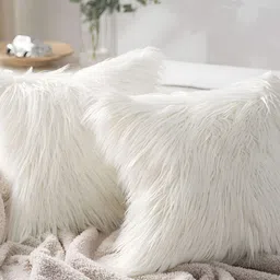 TANLOOMS White 2 Pieces Quirky Square Cushion Covers-image-4