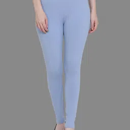 SPIFFY Women Sky Blue Solid Ankle-Length Leggings-picture-38